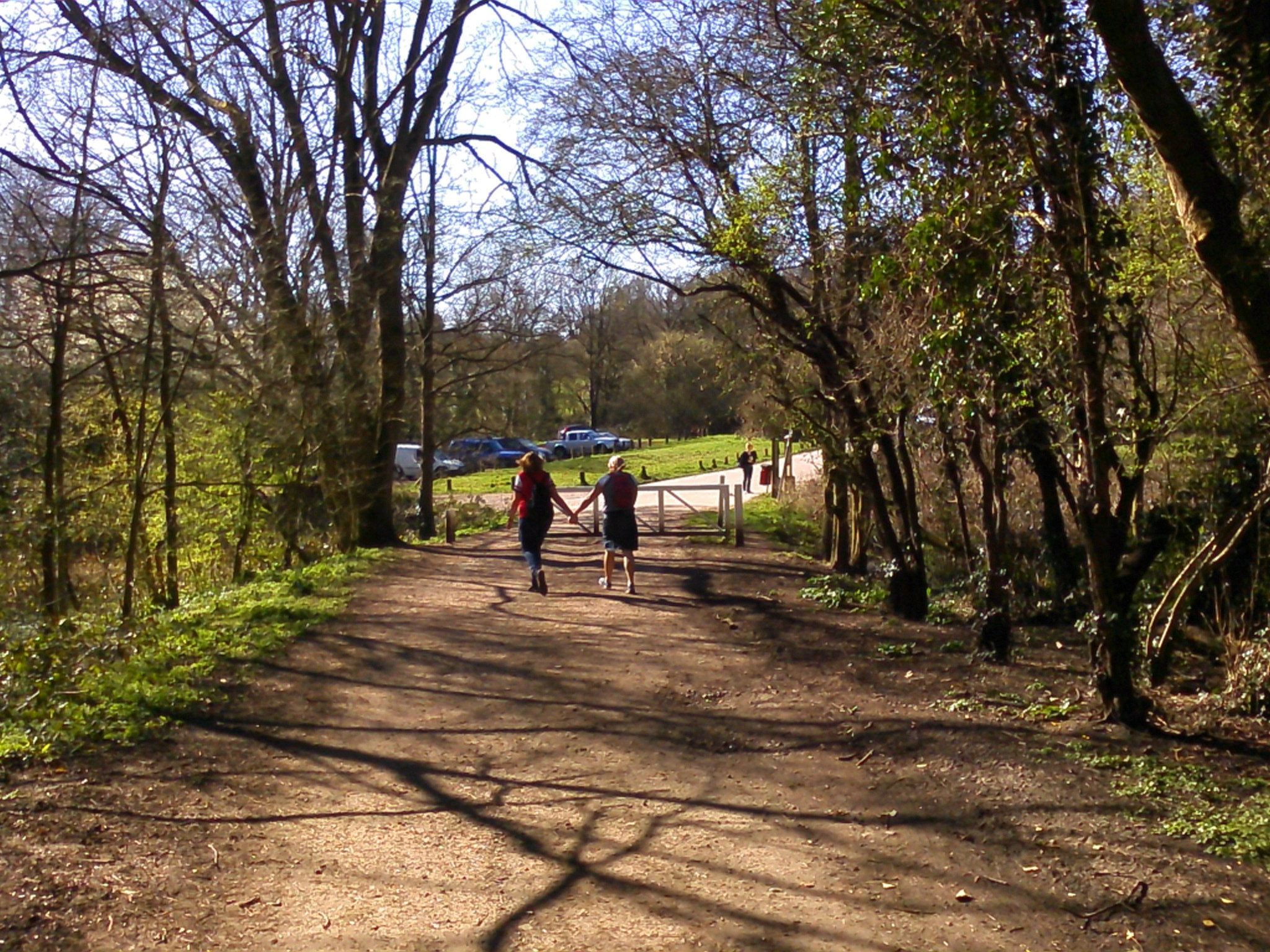 The track between the railway bridge and the car park